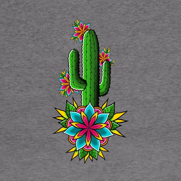 Floral Cactus by violetinkx